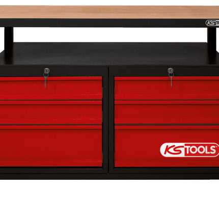 KS TOOLS Banco de trabajo profesional con 6 cajones, 840x1200x600mm ( 865.0004 )