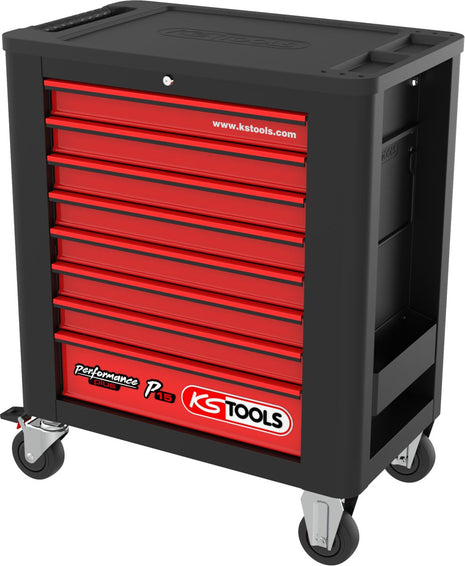 KS TOOLS PERFORMANCEplus P15 SCHWARZ/ROT Werkstattwagen mit 8 Schubladen ( 873.1008 ) - Toolbrothers