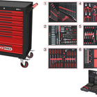 KS TOOLS Carro de taller ECOline NEGRO/ROJO con 7 cajones y 598 pzs Herramientas de alta calidad ( 897.7598 )