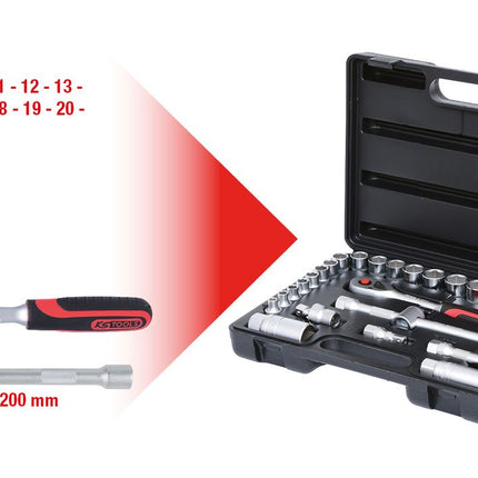 KS TOOLS 3/8" Steckschlüssel-Satz, 26-tlg ( 911.0626 ) - Toolbrothers