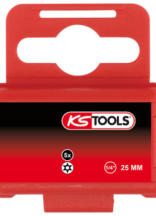 KS TOOLS 1/4" Bit Torx, Bohrung, 25mm, TB8, 5er Pack ( 911.2277 ) - Toolbrothers