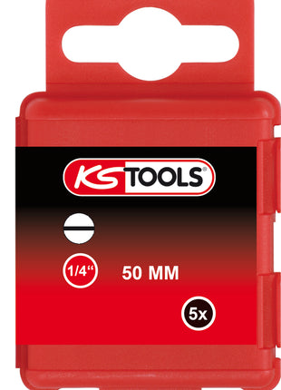 KS TOOLS 1/4" Bit Schlitz, 50mm, 7mm, 5er Pack ( 911.2768 ) - Toolbrothers