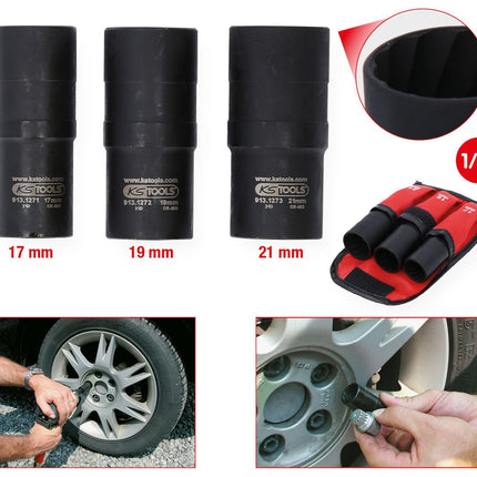 KS TOOLS 1/2" Spiral-Profil-Kraft-Stecknuss-Satz, 3-tlg,17-21mm ( 913.1270 ) - Toolbrothers