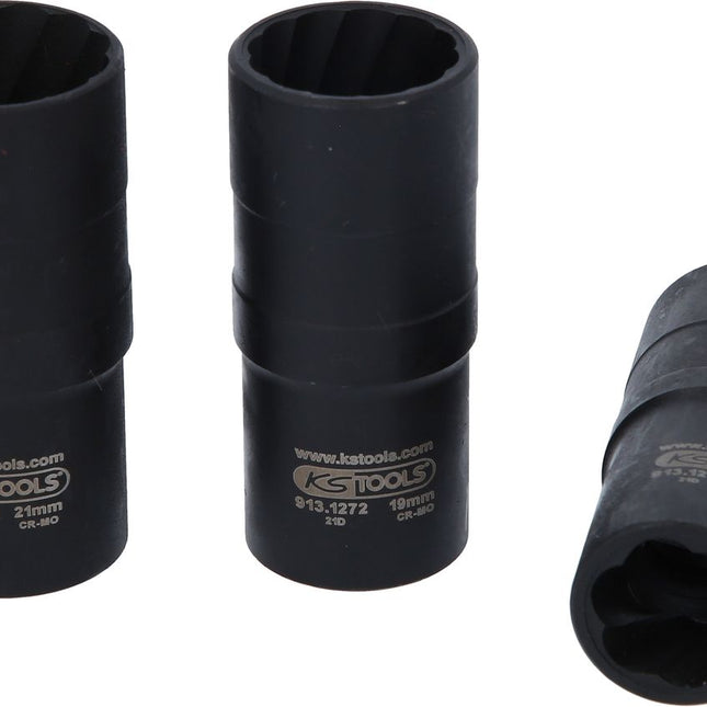KS TOOLS 1/2" Spiral-Profil-Kraft-Stecknuss-Satz, 3-tlg,17-21mm ( 913.1270 ) - Toolbrothers