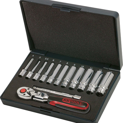 KS TOOLS 1/4' Juego de llaves de vaso CHROMEplus, 13 pzs ( 918.0613 )