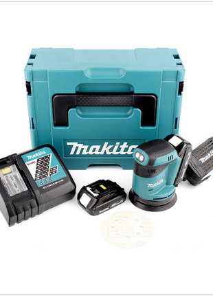 Makita DBO 180 RYJ 18 V Akku Exzenterschleifer + 2x Akku 1,5Ah + Ladegerät + Makpac - Toolbrothers