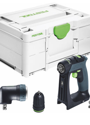 Festool CXS 18-Basic Akku Bohrschrauber 18 V 40 Nm Brushless + Winkelvorsatz + Systainer - ohne Akku, ohne Ladegerät - Toolbrothers