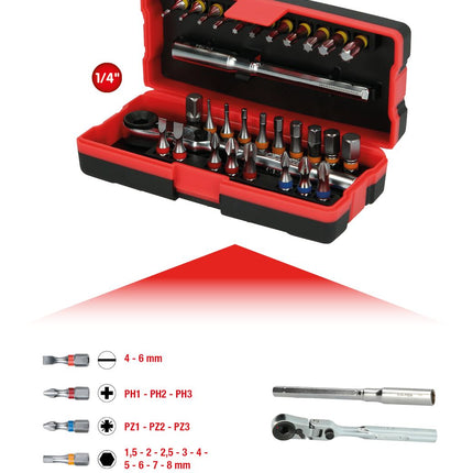KS TOOLS 1/4" Bit-Satz, 31-tlg ( 918.3015 ) - Toolbrothers