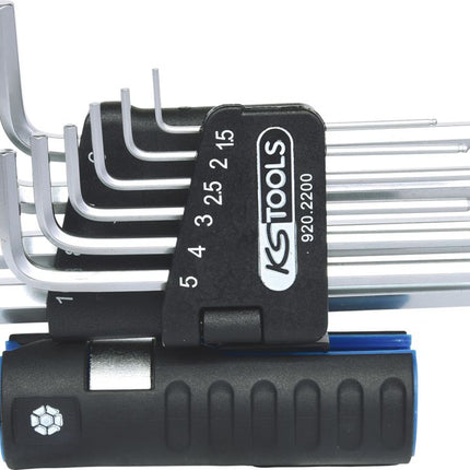 KS TOOLS 3 in 1 Innen6kant-Winkelstiftschlüssel-Satz,10-tlg lang, Kugelkopf ( 920.2200 ) - Toolbrothers