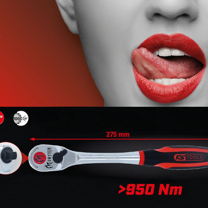 KS TOOLS 1/2" Monster Umschaltknarre, 100 Zahn ( 935.1290 ) - Toolbrothers