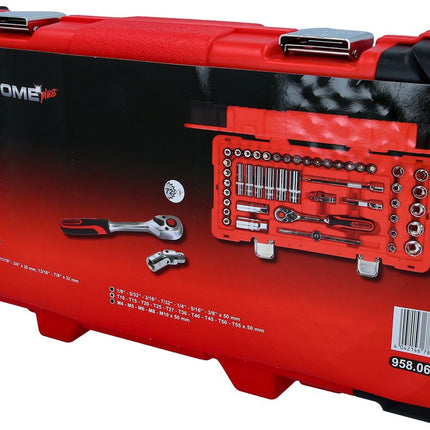 KS TOOLS 3/8" CHROMEplus Steckschlüssel-Satz, 46-tlg ( 958.0646 ) - Toolbrothers