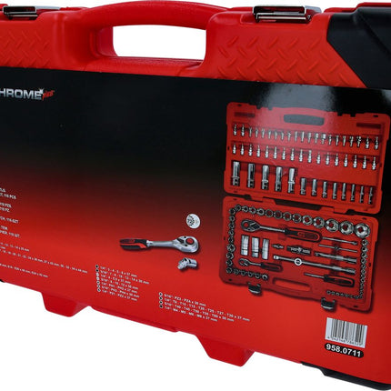 KS TOOLS 1/4"+1/2" CHROMEplus Steckschlüssel-Satz, 110-tlg ( 958.0711 ) - Toolbrothers