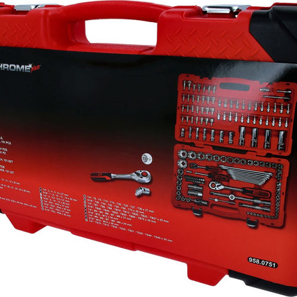 KS TOOLS 1/4"+1/2" CHROMEplus Steckschlüssel-Satz, 151-tlg ( 958.0751 ) - Toolbrothers