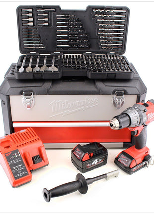 Milwaukee MBOX 100 M18 CPD 421 C 18 V Akku Schlagbohrschrauber mit 2xLi-Ion Akku, Lader, Koffer, 100 tlg. Bit-Set - Toolbrothers