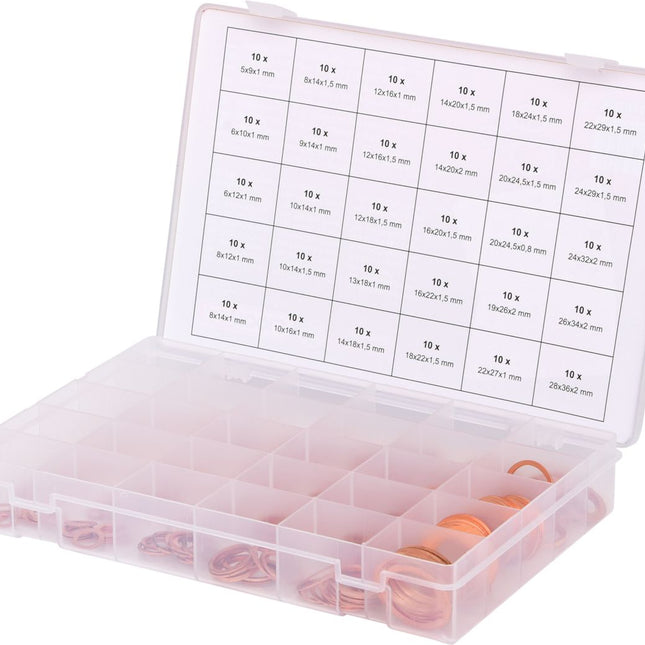 KS TOOLS Sortiment Kupfer-Dichtringe, 5-28, 300-tlg ( 970.0140 ) - Toolbrothers