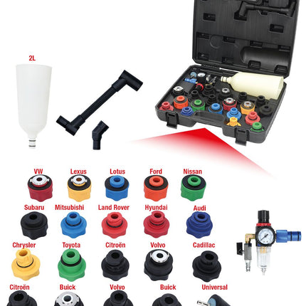 KS TOOLS MASTER Öl-Einfülltrichter-Satz mit drehbarem Winkelarm, 24-tlg ( 150.9130 ) - Toolbrothers