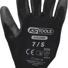 KS TOOLS Mikro-Feinstrickhandschuhe-schwarz, 7, 12 Paar ( 310.0490 ) - Toolbrothers