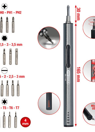 KS TOOLS Feinmechanik-USB-Akku-Schraubendreher ( 500.7195 ) - Toolbrothers