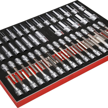 KS TOOLS 1/2'' Steckschlüssel- / und Bit-Stecknuss-Satz in Schaumstoffeinlage, 63-tlg ( 811.0063 ) - Toolbrothers