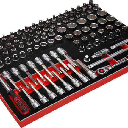 KS TOOLS Juego de llaves de vaso de 1/2' en inserto de gomaespuma, 95 pzs ( 811.0095 )