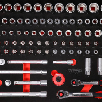 KS TOOLS Jeu de clés à douille 3/8''+ 1/2' dans insert en mousse, 101 pcs ( 811.0101 )