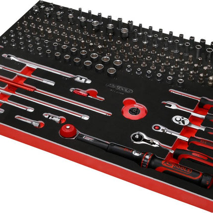 KS TOOLS Serie di chiavi a bussola 1/4' nell'inserto in schiuma, 169 pz ( 811.0169 )