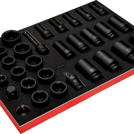 KS TOOLS 3/4'' Kraft-Stecknuss-Satz in Schaumstoffeinlage, 33-tlg ( 811.1033 ) - Toolbrothers