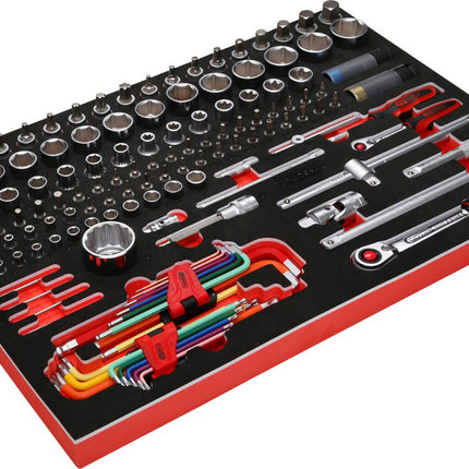 KS TOOLS 1/4'' + 1/2'' Steckschlüssel-Satz in Schaumstoffeinlage, 137-tlg ( 811.1137 ) - Toolbrothers