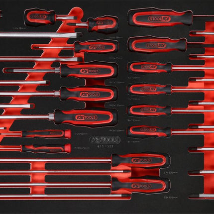 KS TOOLS Serie di giraviti nell'inserto in schiuma, 33 pz ( 813.1033 )