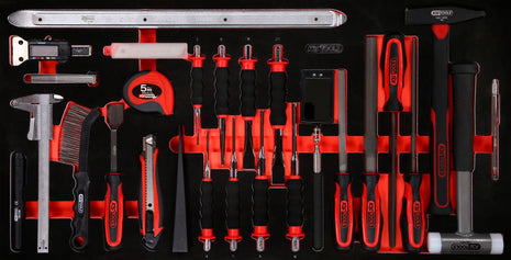 KS TOOLS Hammer- / Meißel- / und Messwerkzeug-Satz in Schaumstoffeinlage, 36-tlg ( 813.1036 ) - Toolbrothers