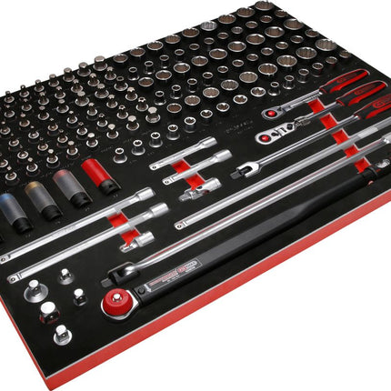 KS TOOLS Juego de llaves de vaso de 1/2' en inserto de gomaespuma, 149 pzs ( 821.0149 )