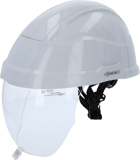 KS TOOLS Casque de sécurité de travail avec visière, blanc ( 117.0118 )