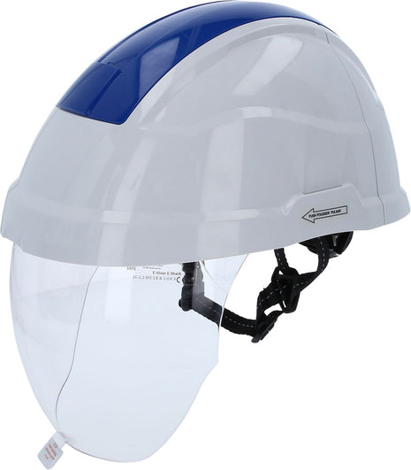 KS TOOLS Casque de sécurité de travail avec visière, bleu ( 117.0135 )