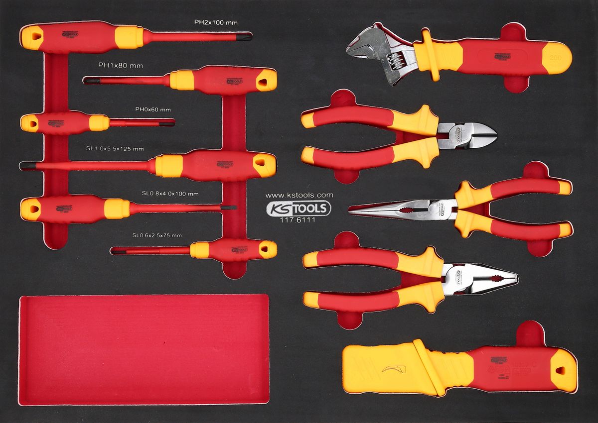KS TOOLS VDE Zangen- und Schraubendreher-Satz, 11-tlg ( 117.6111 ) - Toolbrothers