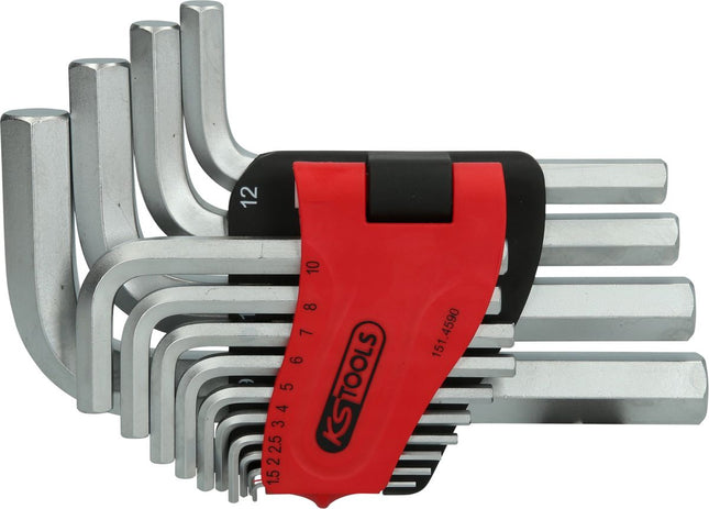 KS TOOLS Juego de llaves Allen en un soporte abatible,14 pzs 1,5-19mm ( 151.4590 )
