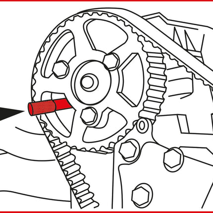 KS TOOLS Juego de herramientas de reglaje de motores para Fiat / GM / Opel / PSA / Renault, 4 pzs ( 400.1775 )