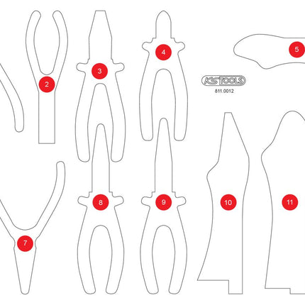 KS TOOLS Leere Schaumstoffeinlage zu 811.0012 ( 811.0012-97 ) - Toolbrothers