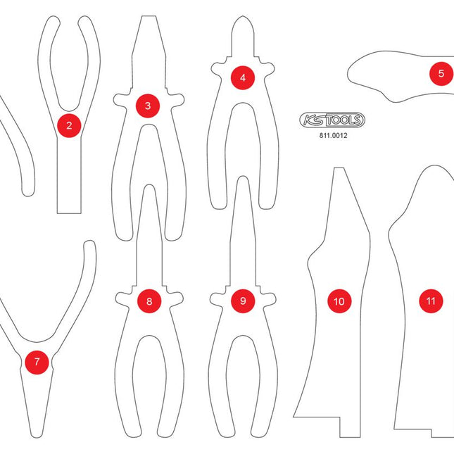 KS TOOLS Leere Schaumstoffeinlage zu 811.0012 ( 811.0012-97 ) - Toolbrothers
