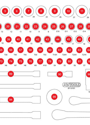 KS TOOLS Inserto de espuma vacío para 811.0101 (811.0101-97)