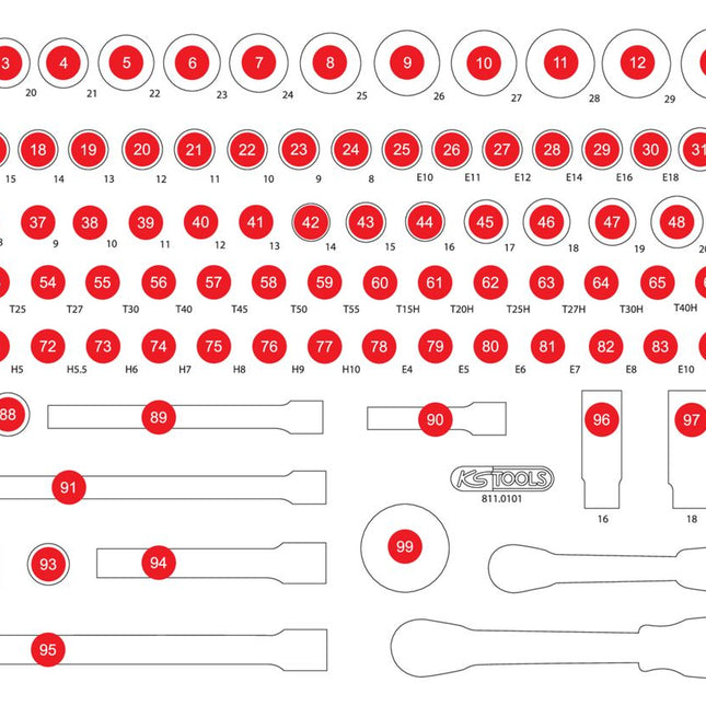 KS TOOLS Inserto in schiuma vuoto per 811.0101 ( 811.0101-97 )