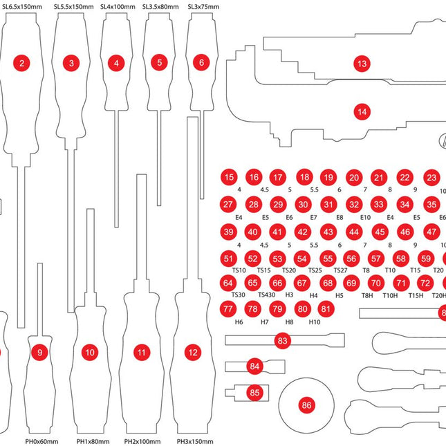 KS TOOLS Leere Schaumstoffeinlage zu 811.0105 ( 811.0105-97 )