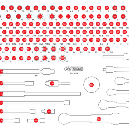 KS TOOLS Inserto de gomaespuma vacío para 811.0169 ( 811.0169-97 )