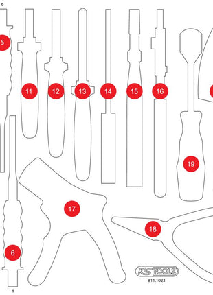 KS TOOLS Leere Schaumstoffeinlage zu 811.1023 ( 811.1023-97 ) - Toolbrothers