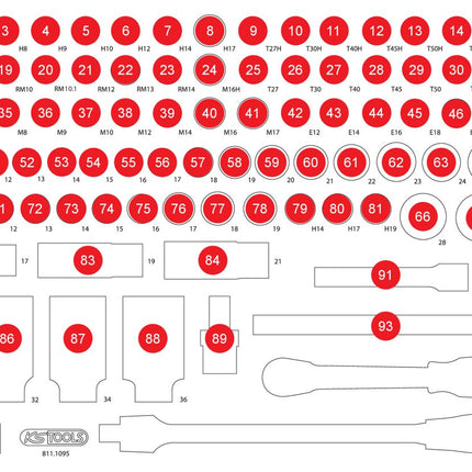 KS TOOLS Insert en mousse vide pour 811.1095 ( 811.1095-97 )