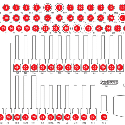 KS TOOLS Inserto de gomaespuma para 811.1111 ( 811.1111-97 )