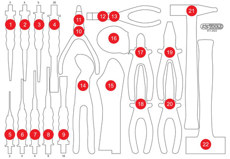 KS TOOLS Leere Schaumstoffeinlage zu 811.2022 ( 811.2022-97 ) - Toolbrothers