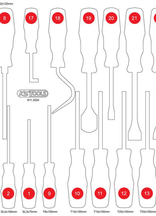 KS TOOLS Leere Schaumstoffeinlage zu 811.3024 ( 811.3024-97 ) - Toolbrothers