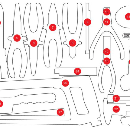 KS TOOLS Leere Schaumstoffeinlage zu 813.0036 ( 813.0036-97 ) - Toolbrothers