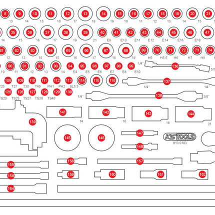 KS TOOLS Leere Schaumstoffeinlage zu 813.0183 ( 813.0183-97 ) - Toolbrothers