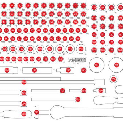 KS TOOLS Inserto de gomaespuma para 813.0213 ( 813.0213-97 )